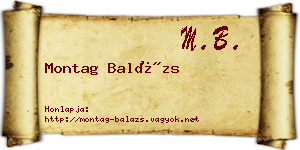 Montag Balázs névjegykártya